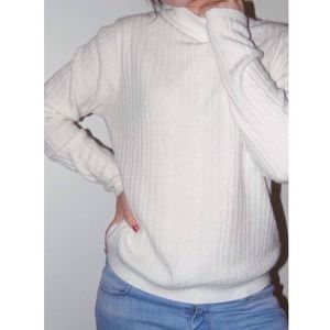 White Mock Neck Sweater☁️